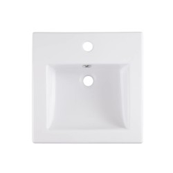 Inbouwwastafel, keramiek, 42 ​​x 42 cm, wit